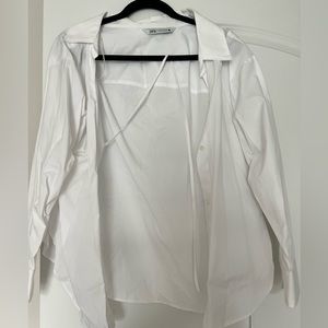 Zara white button up top.